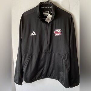 University of Mass aeroready  Adidas Black Performance Jacket 1/4 zip XL women